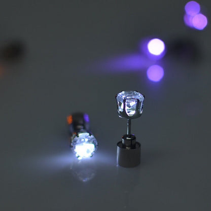 Glow Stud Earrings | Dazzling Color Stud Dearring | Glow Stud Earring | Cubic Zirconia Crown Stud Earring | Party Jewelry