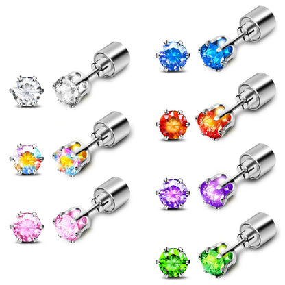 Dazzling Color Stud Earring | Glow Stud Earring | Cubic Zirconia Crown Stud Earring | Party Jewelry | Holiday Ornaments Earring