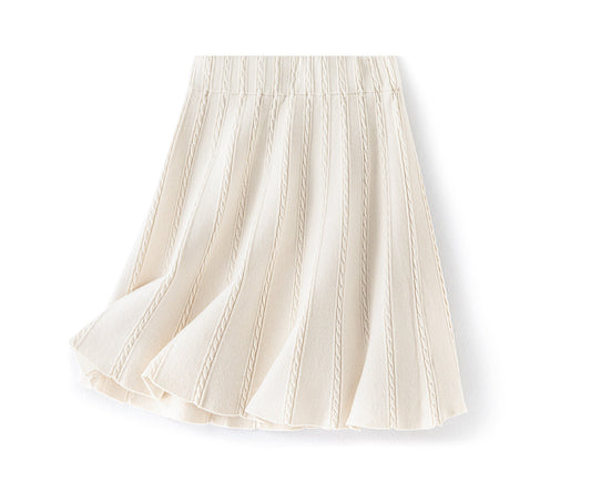 White Knit Skirt | Comfortable Cable Knit Skirt | Knit Mini Skirt